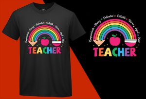 Teacher Rainbow Pencil School, Back To School T shirt, School T-shirt, School Tee, Back To School Gift, Gift For Teacher, Gift For Student, Kindergarten Kids T-hirts