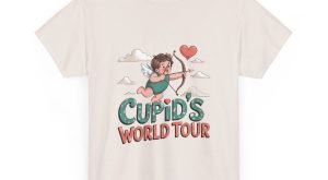 Cupids world tour clouds, Valentines Day T-shirt