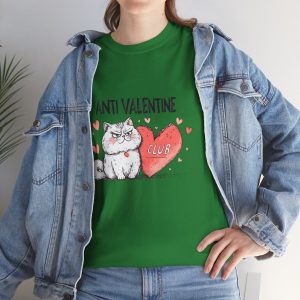 Cute Valentine Cat Anti Valentine Club, Plus Size T-shirt