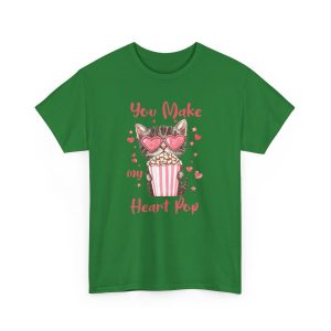 Cute Valentine Cat You Make my Hear Pop, Plus Size T-shirt