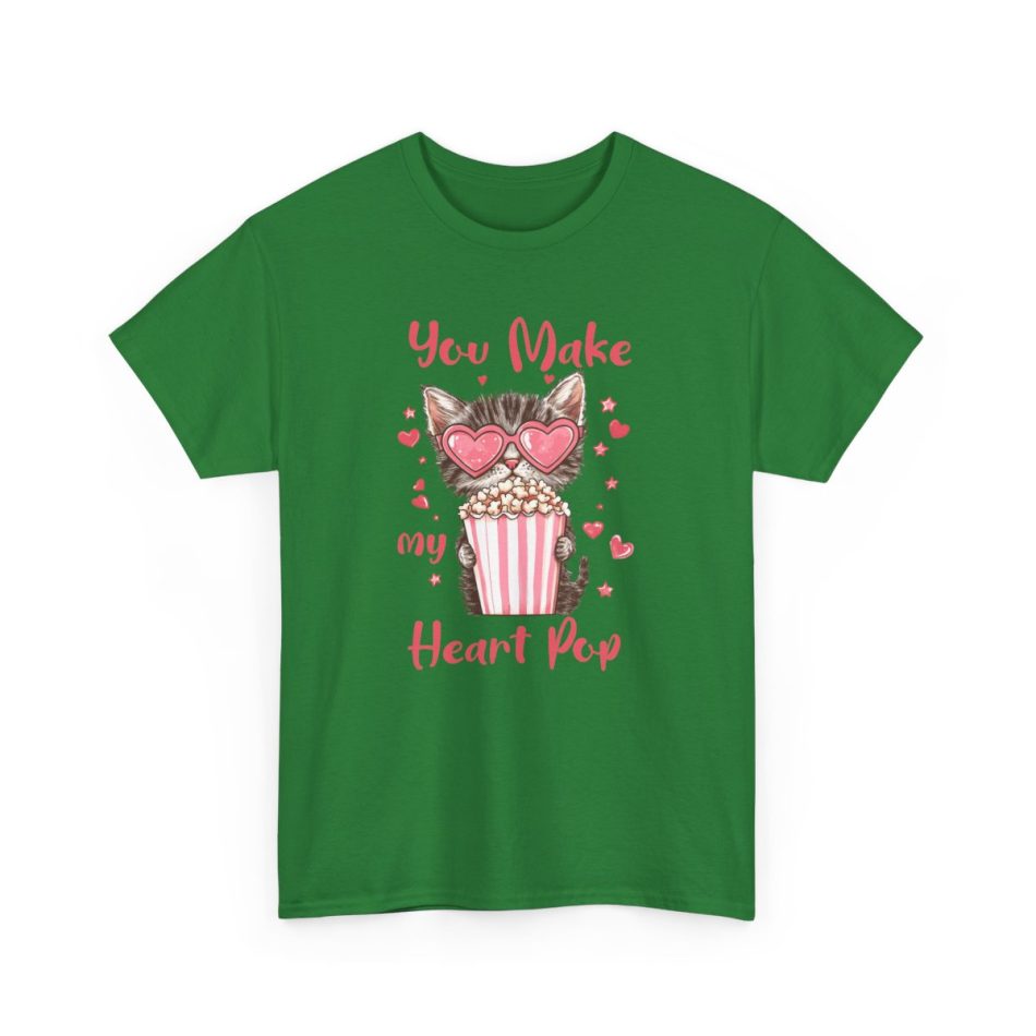 Cute Valentine Cat You Make my Hear Pop, Plus Size T-shirt Cute Valentine Cat You Make my Hear Pop, Plus Size T-shirt