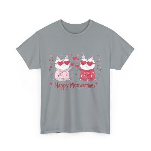 Cute Valentine Cats Happy Meowentines Glasses, Plus Size T-shirt