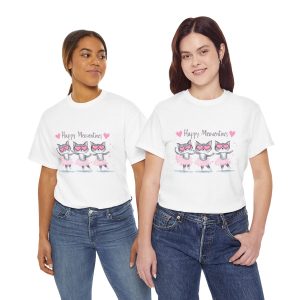 Cute Valentine Three Cats Happy Meowentines, Plus Size T-shirt