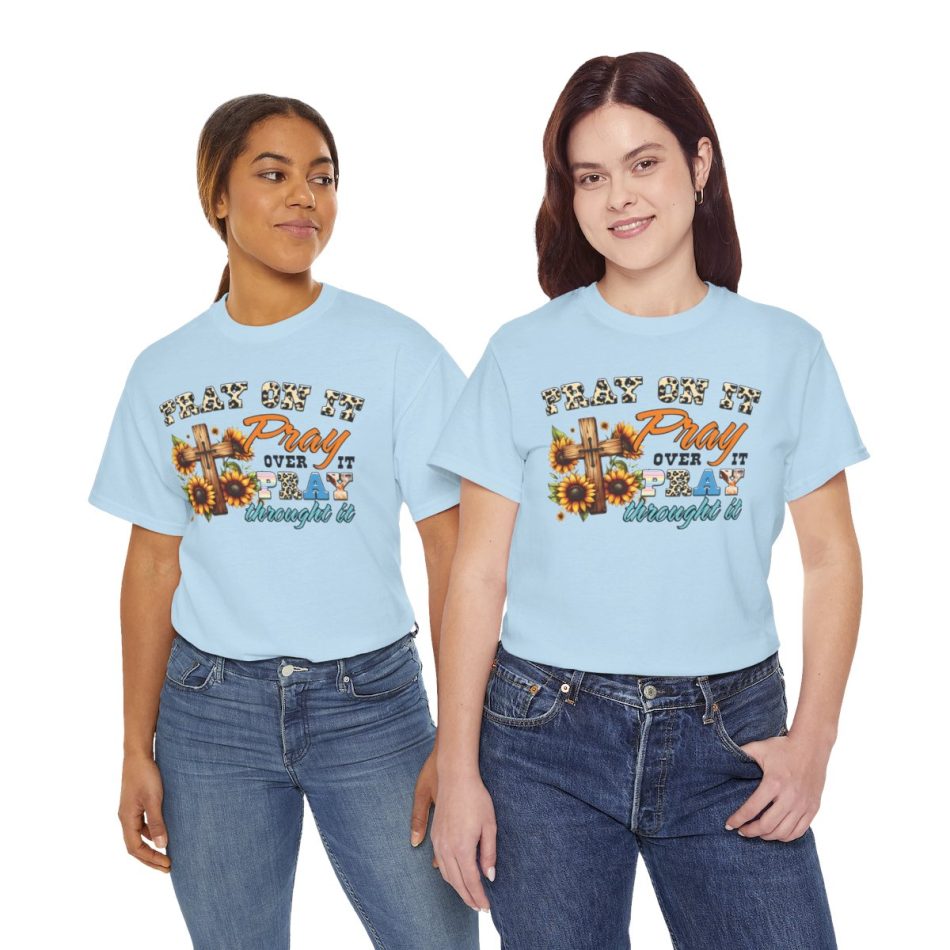 Easter Day T-shirt, Pray on it pray over, Graphic Tees Plus Size Easter Day T-shirt, Pray on it pray over, Graphic Tees Plus Size