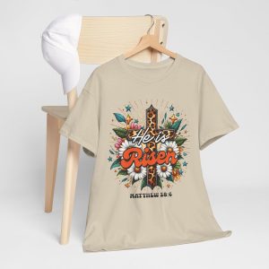 Easter Day T-shirt, Retro He Is Risen Jesus, Graphic Tees Plus Size