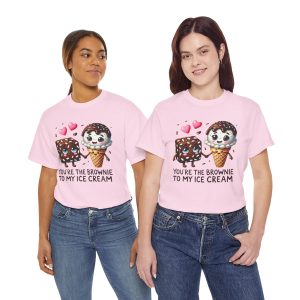 Funny Food Pun Valentines Day T-shirt, Brownie to My Ice Cream