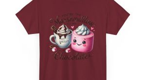 Funny Food Pun Valentines Day T-shirt, Marshmalllow to My Hot Chocolate