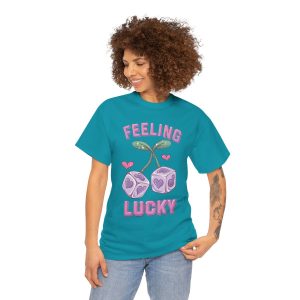 Funny Valentines Day T-shirt, Feeling Lucky Valentine, Plus Size Graphic Tee For Men Women