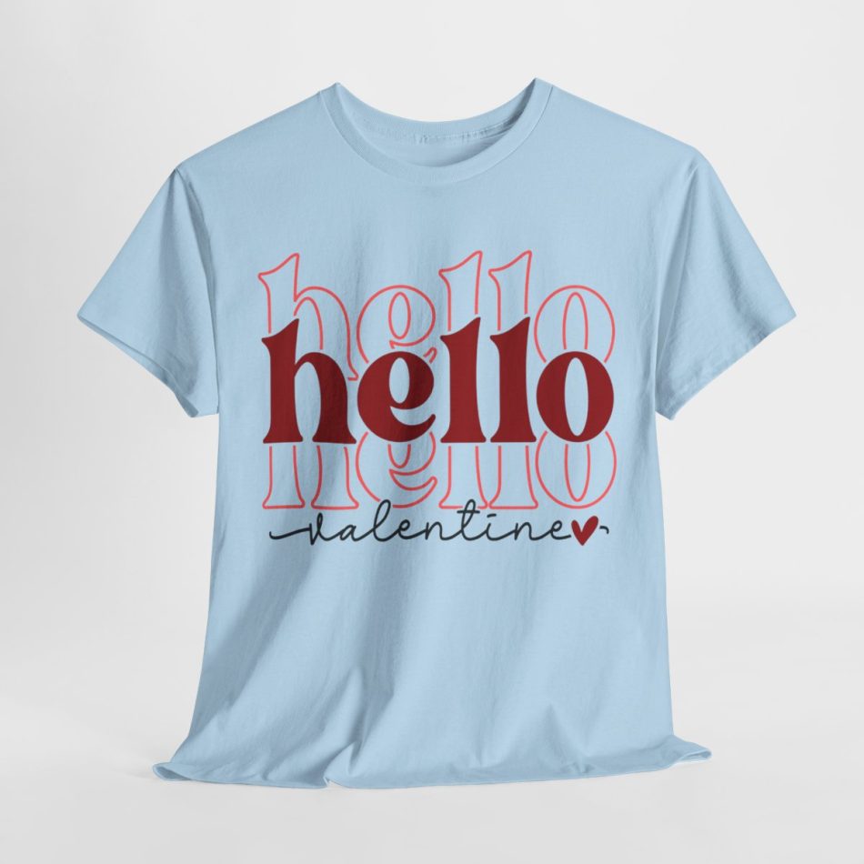 Funny Valentines Day T-shirt, Hello Valentine, Plus Size Graphic Tee For Men Women