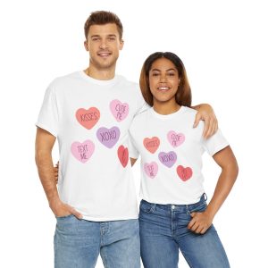 Funny Valentines Day T-shirt, Kisses Text Me Cuite Pie, Plus Size Graphic Tee For Men Women