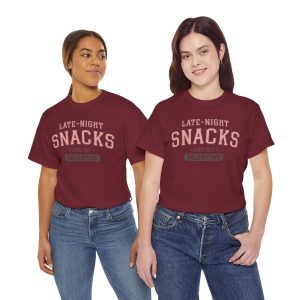 Funny Valentines Day T-shirt, Late Night Snacks are My Valentine, Plus Size Graphic Tee For Men Women