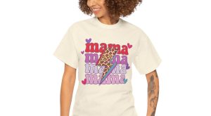 Funny Valentines Day T-shirt, Love Mama Leopard Energy, Plus Size Graphic Tee For Men Women
