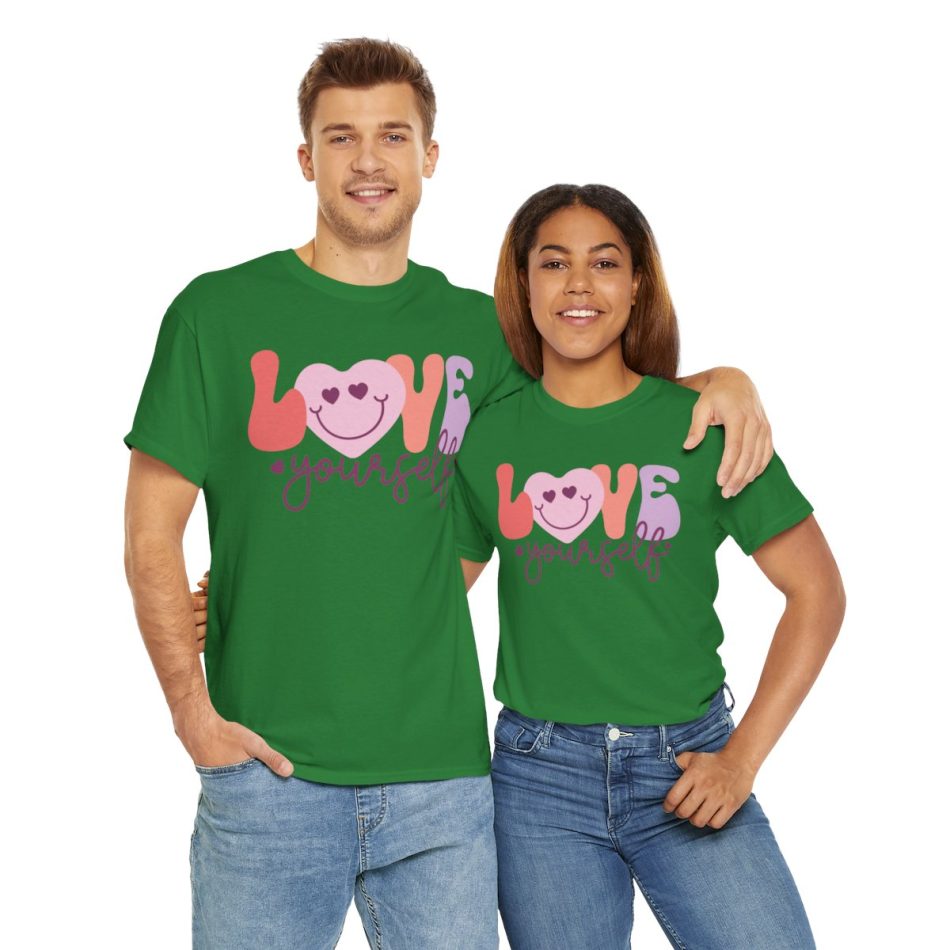 Funny Valentines Day T-shirt, Love Yourself, Plus Size Graphic Tee For Men Women