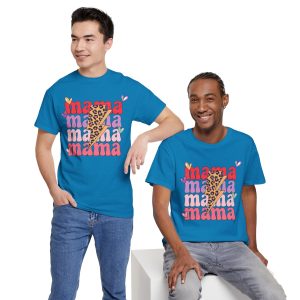 Funny Valentines Day T-shirt, Mama Leopard Energy, Plus Size Graphic Tee For Men Women