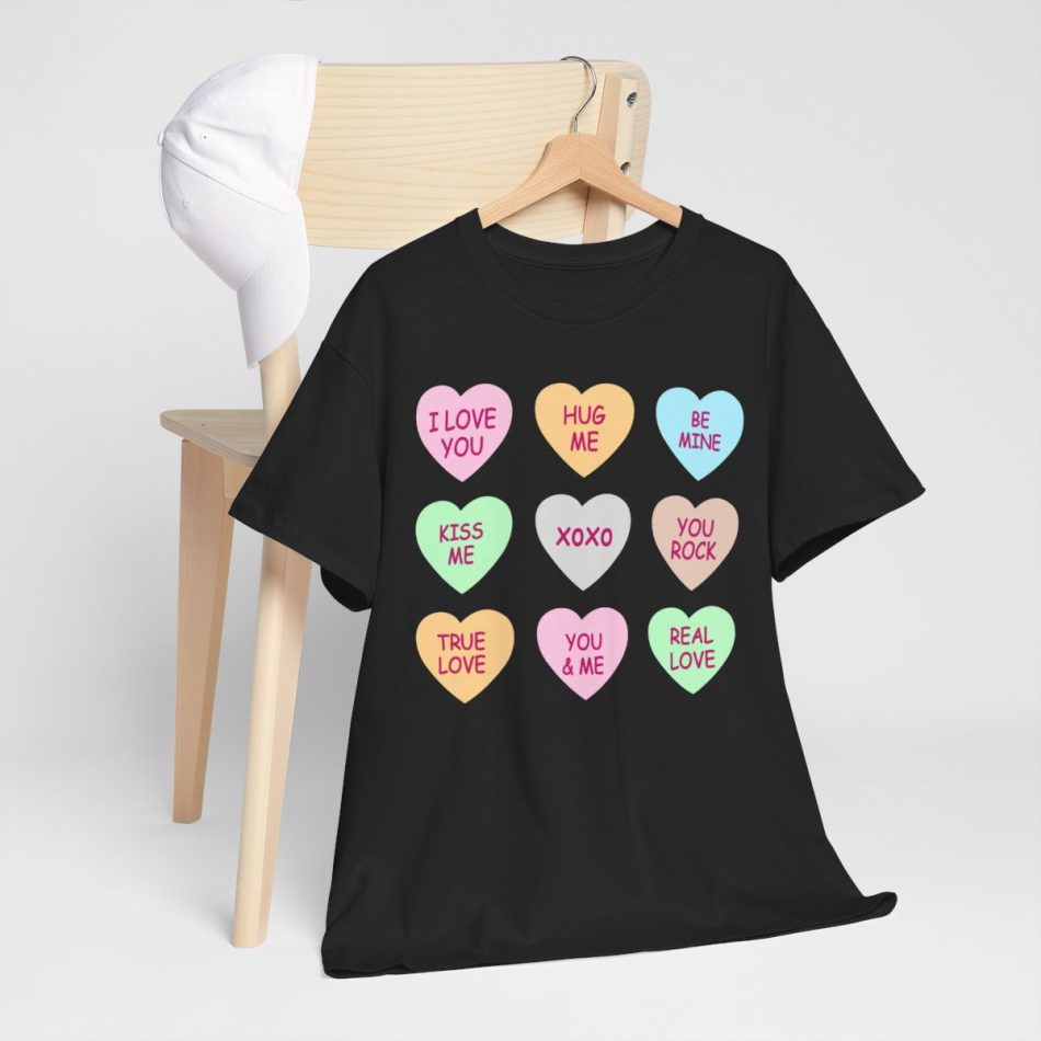 Funny Valentines Day T-shirt, Valetine Hearts, Plus Size Graphic Tee For Men Women