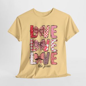 Jesus Valentines Day T-shirt, Glitter love like jesus coquette, Plus Size Tee For Women