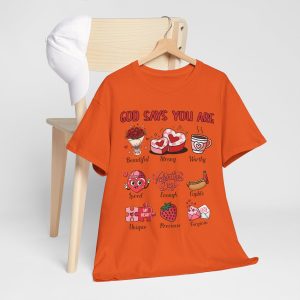 Jesus Valentines Day T-shirt, God says you are beautiful, Plus Size Tee For Women