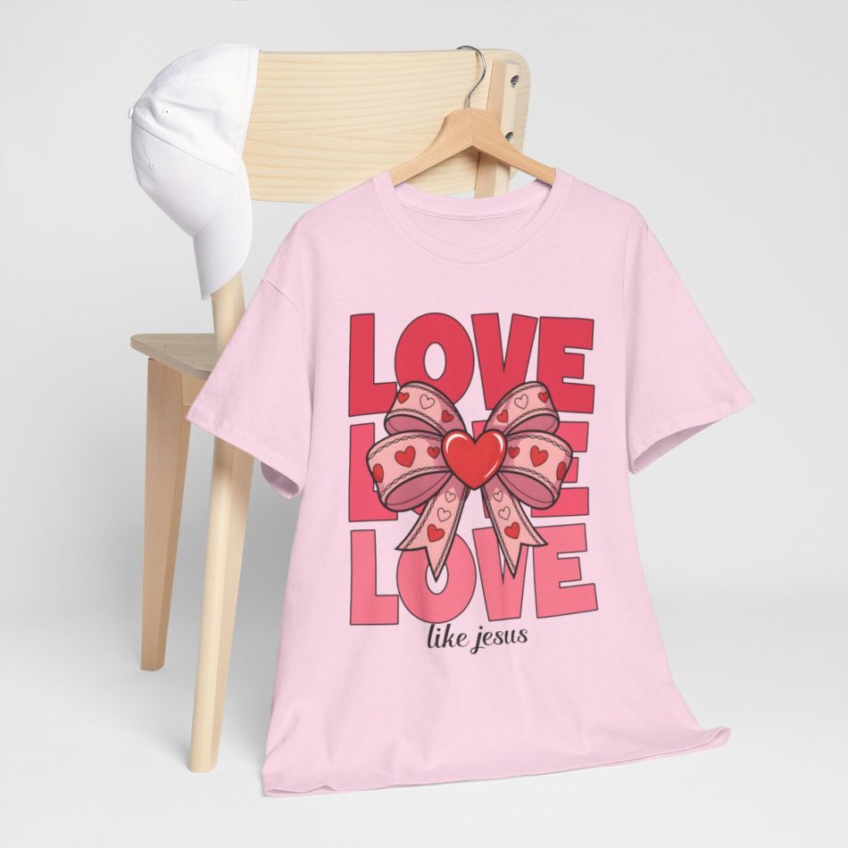 Jesus Valentines Day T-shirt, Retro love like jesus coquette, Plus Size Tee For Women