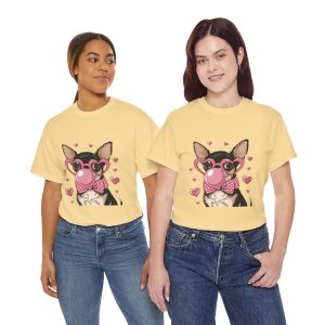 Pet Valentines Day T-shirt, Chihuahua with bubblegum, Plus Size