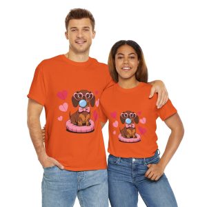 Pet Valentines Day T-shirt, Samoyed with pink rose, Plus Size