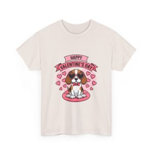 Pet Valentines Day T-shirt, Valentine beagle with banner, Plus Size