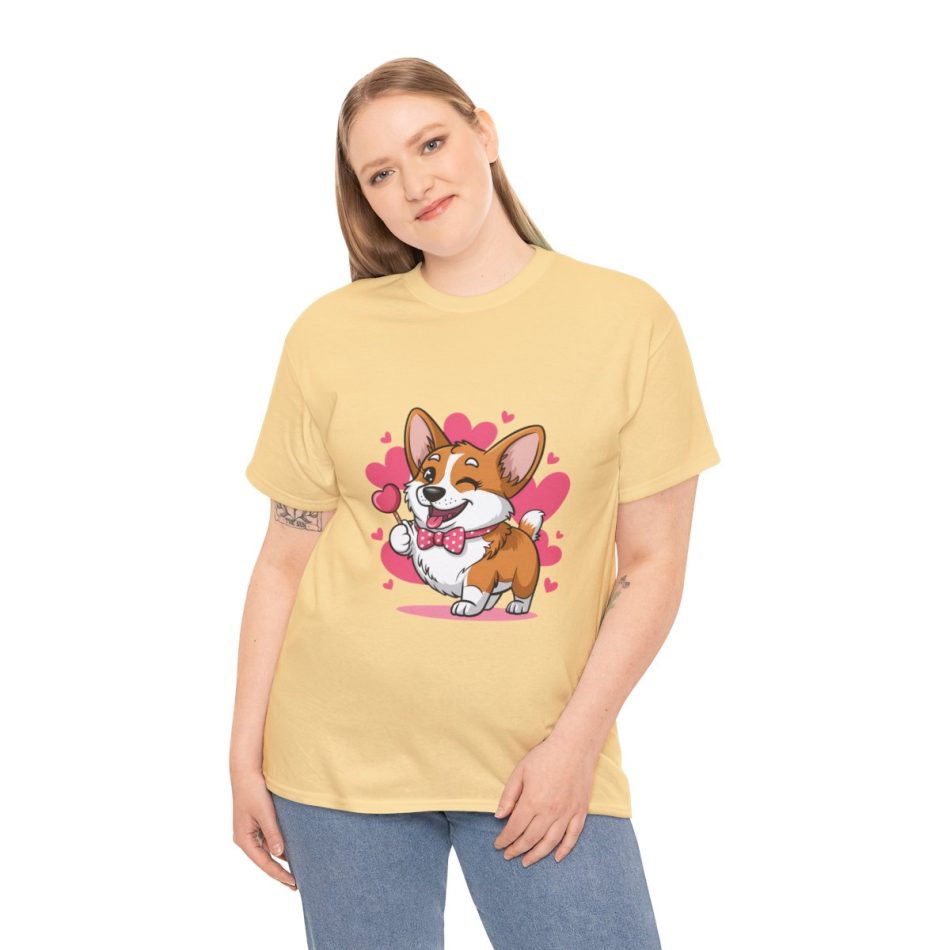 Pet Valentines Day T-shirt, Valentine corgi with lollipop, Plus Size
