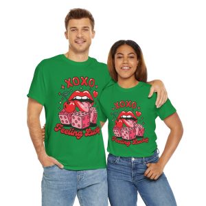 Retro Valentines Day T-shirt, Feeling lucky happy valentine