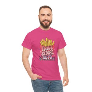 Retro Valentines Day T-shirt, FRIES BEFORE GUYS, Plus Size