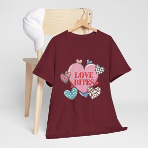 Retro Valentines Day T-shirt, Love Bites, Plus Size