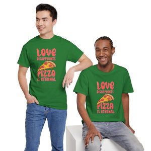 Retro Valentines Day T-shirt, LOVE DISAPPOINTS PIZZA IS ETERNAL, Plus Size