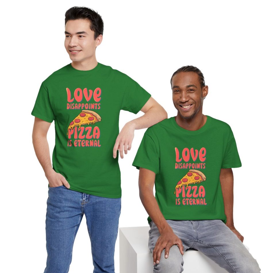 Retro Valentines Day T-shirt, LOVE DISAPPOINTS PIZZA IS ETERNAL, Plus Size