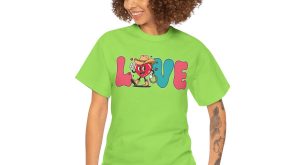 Retro Valentines Day T-shirt, Love heart valentine cowboy liebe