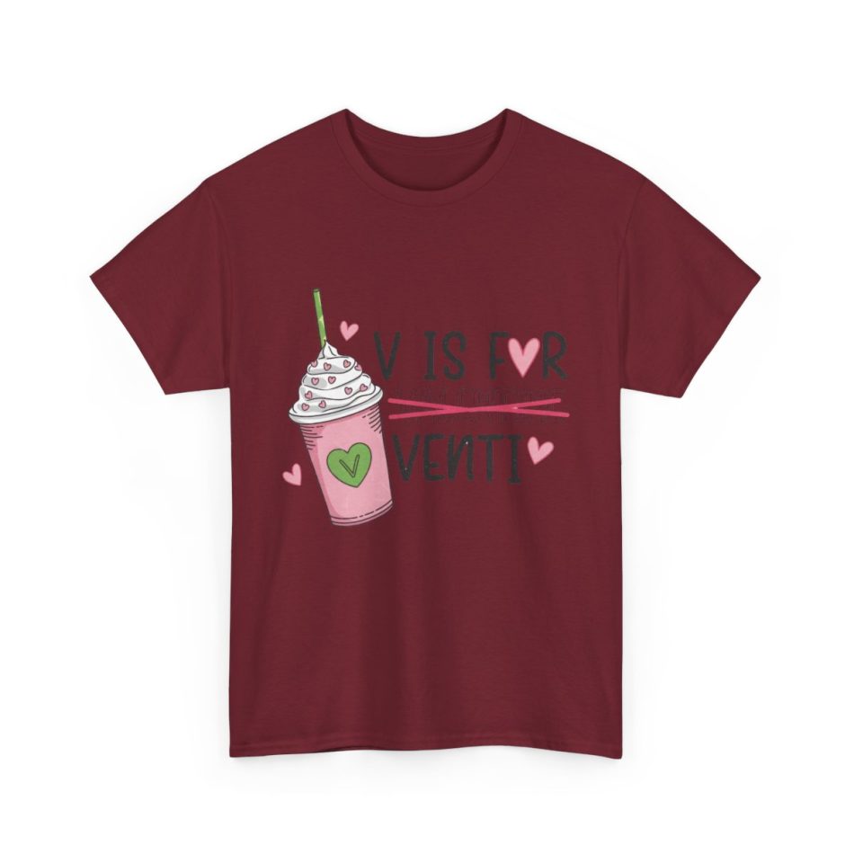 Retro Valentines Day T-shirt, V is For Valentine Venti, Plus Size