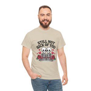 Skeleton Graphic Valentines Day T-shirt, Still Not Sick of You Roses, Plus Size