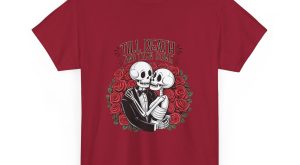 Skeleton Graphic Valentines Day T-shirt, Till Death and Then Some, Plus Size