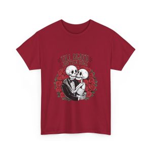 Skeleton Graphic Valentines Day T-shirt, Till Death and Then Some, Plus Size