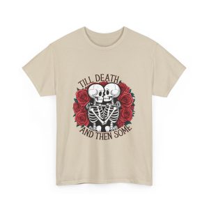 Skeleton Graphic Valentines Day T-shirt, Till Death and Then Some Roses, Plus Size