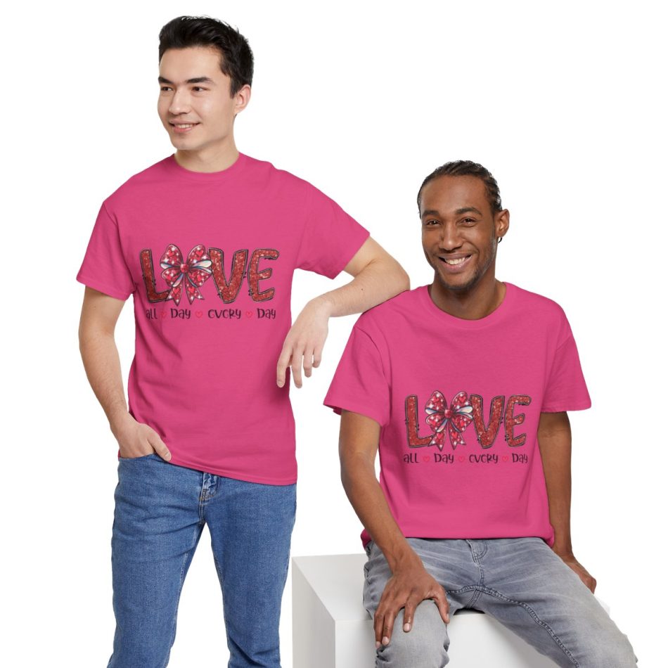 Valentine Bow T-shirt, All day every day love Valentine Bow T-shirt, All day every day love