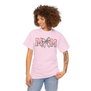 Valentine Bow T-shirt, Coquette mom applique embroidery