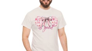 Valentine Bow T-shirt, God is good pink pastel
