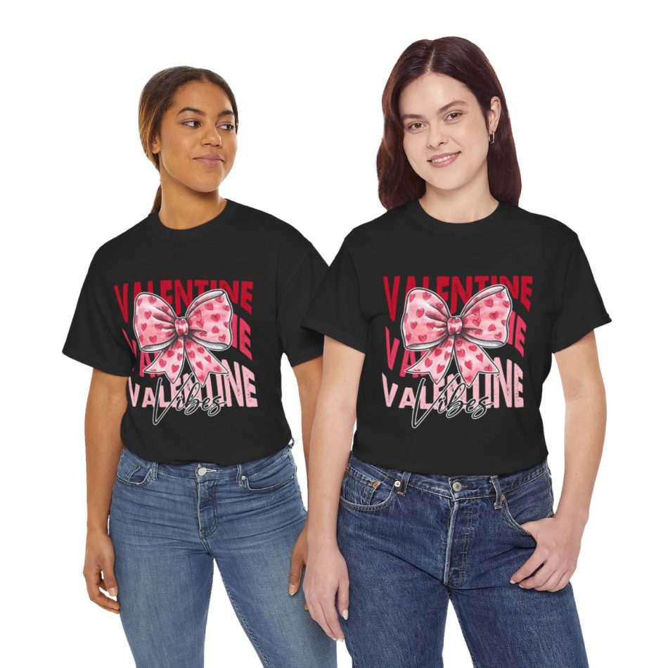 Valentine Bow T-shirt, Valentine vibes coquette bow Valentine Bow T-shirt, Valentine vibes coquette bow