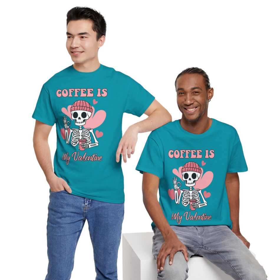 Valentine Coffee T-shirt, Coffee is my Valentines Day retro