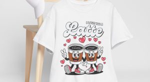 Valentine Coffee T-shirt, I love you a latte