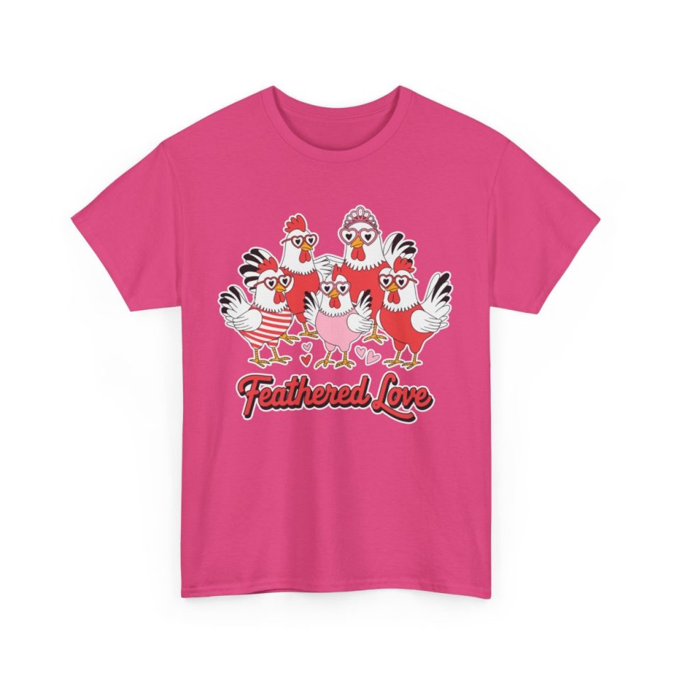 Valentine Farm T-shirt, Chicken lovers feathered love