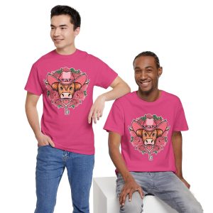 Valentine Farm T-shirt, Heifer Valentines Day highland cow