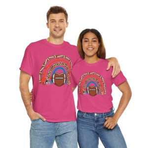Valentine Football T-shirt, American football rainbow