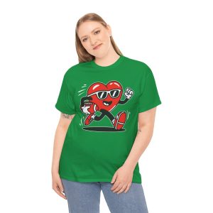 Valentine Football T-shirt, Heart Playing American