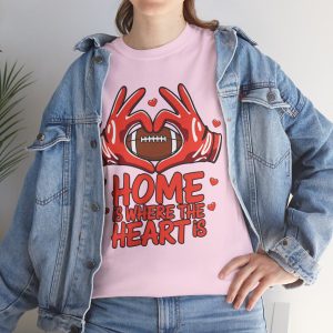 Valentine Football T-shirt, home is where heart