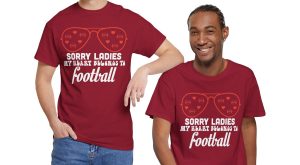 Valentine Football T-shirt, My Heart Belongs To