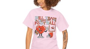 Valentine Football T-shirt, Will Trade Valentines Days for
